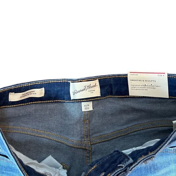 Universal Thread High Rise Skinny Denim Jeans With Patch, Size 4/27R, NWT - Picture 6 of 10